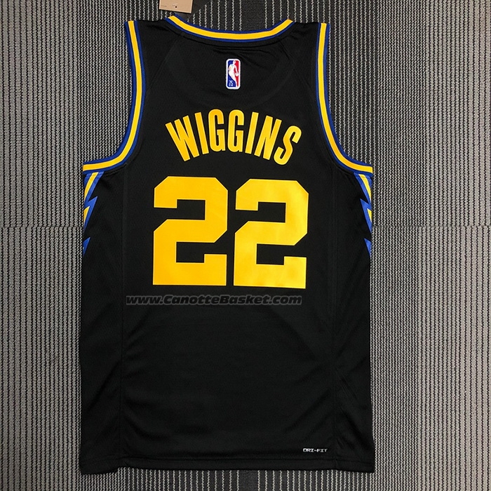 Maglia Golden State Warriors Andrew Wiggins NO 22 Citta 2021-22 Nero